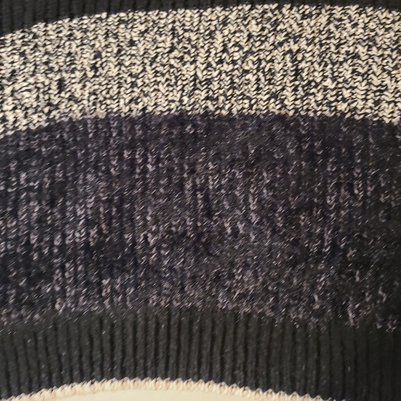 Free People Black and White Cowl Neck Sweater Cozy Cable Knit NWT XL - Picture 10 of 12